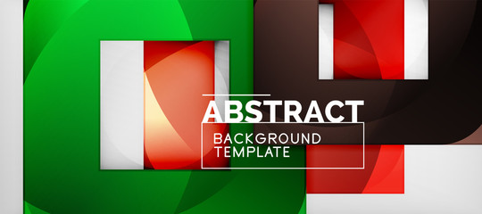 Square background, abstract squares on grey, business or techno template