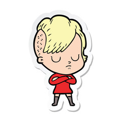 sticker of a cartoon woman