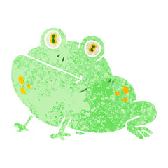 quirky retro illustration style cartoon frog