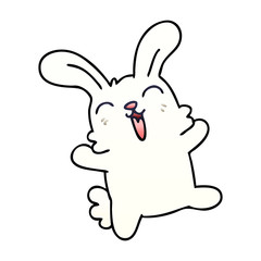 quirky gradient shaded cartoon rabbit
