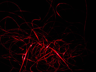 Red light lines abstract background. Nerves, energy, meditation concept. Futuristic glowing path