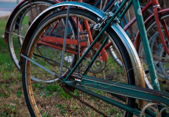 Fototapeta na wymiar wheels of bicycle