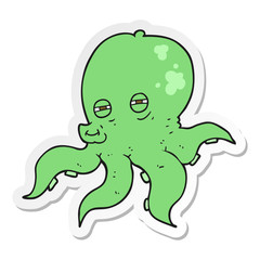sticker of a cartoon octopus