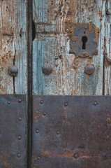 Old metal and wood door