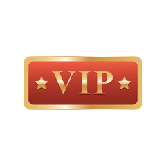 Golden symbol of exclusivity, the label VIP with glitter. Very important person - VIP icon on dark background Sign of exclusivity with bright, Golden glow. Vector stock illustration.