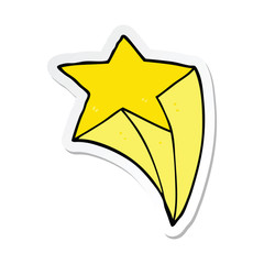 sticker of a cartoon shooting star