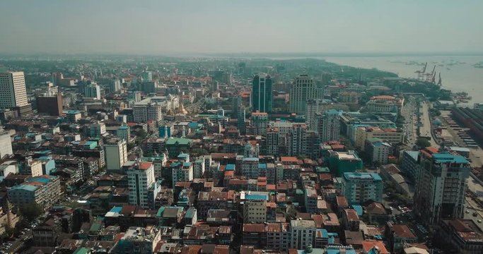 Slow Flight Aerial City of Yangon