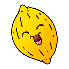 gradient cartoon of a happy lemon