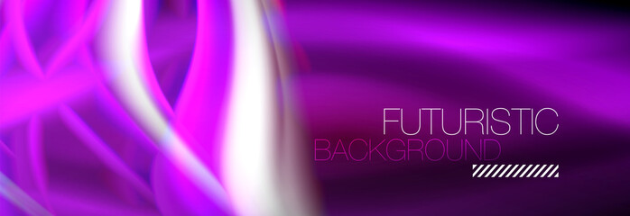 Fluid color neon wave lines background, neon liquid color futuristic paint template