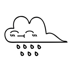 line drawing cartoon rain cloud