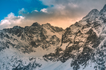Mountains winter landscape. Tatra mountains in Poland retro vintage tones. © Kozioł Kamila