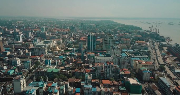Stunning Aerial City of Yangon
