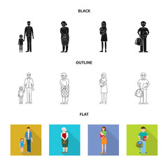 Vector design of character and avatar  sign. Set of character and portrait vector icon for stock.