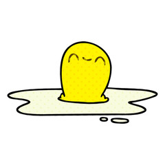 quirky comic book style cartoon fried egg