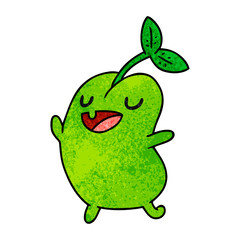 textured cartoon kawaii cute sprouting bean