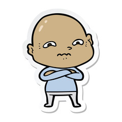 sticker of a cartoon nervous man