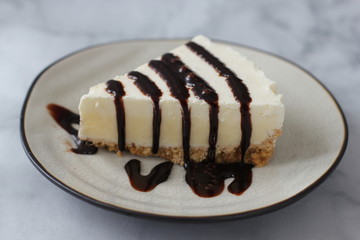 A slice of home made cheesecake