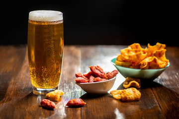 beer, snack, chips