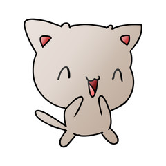 Obraz na płótnie Canvas gradient cartoon of cute kawaii cat