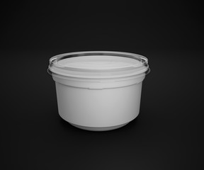 Blank fermented milk product packaging isolated on white background. 3d render