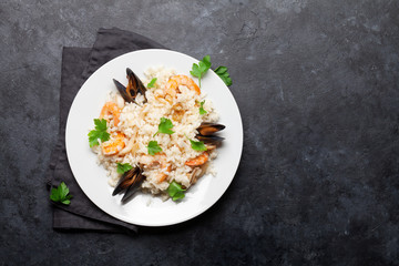 Delicious seafood risotto
