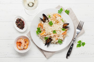 Delicious seafood risotto