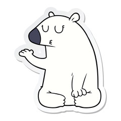 sticker of a cartoon polar bear