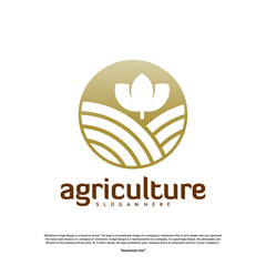 Agriculture Logo concept. Nature Farm Logo Design Template Vector. Icon Symbol