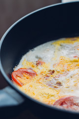 fried eggs in pan