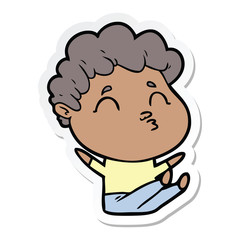 Fototapeta premium sticker of a cartoon man pouting