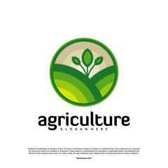 Agriculture Logo concept. Nature Farm Logo Design Template Vector. Icon Symbol