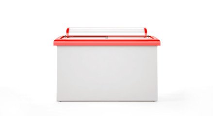 ice cream freezer isolated on white background. 3d rendering.