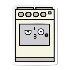 sticker of a cute cartoon kitchen oven