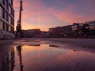 Kran am Hafen in der Stadt Münster zum Sonnenuntergang © FotoStuss