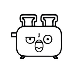 line drawing cartoon of a toaster