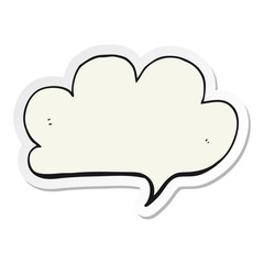 sticker of a cartoon cloud speech bubble