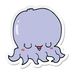 sticker of a cartoon jellyfish