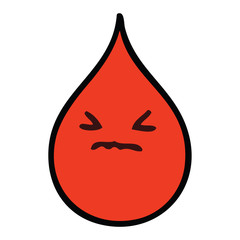 Fototapeta premium quirky hand drawn cartoon emotional blood drop