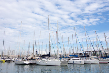 Yachts at the berth of Barcelona