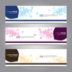 Vector abstract web banner design template. Collection of web banner template. Abstract geometric web design banner template isolated on grey background. 