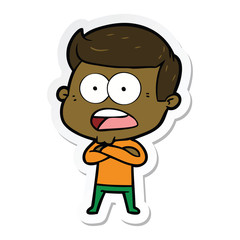 sticker of a cartoon shocked man