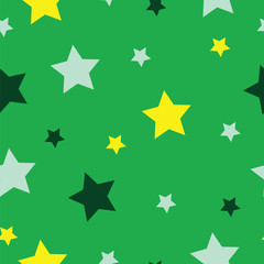 Obraz premium seamless pattern with stars vector isolated on green background - green theme texture