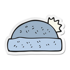 sticker of a cartoon winter hat