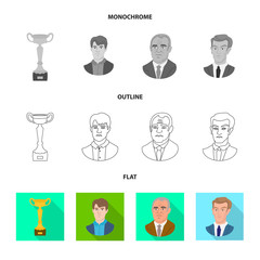 Vector design of checkmate and thin symbol. Set of checkmate and target vector icon for stock.