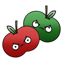 gradient shaded cartoon juicy apple
