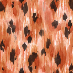 Watercolor leopard jaguar texture vector pattern © Zenina-Lembrik