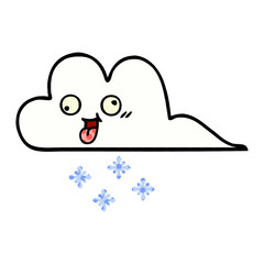 comic book style cartoon snow cloud
