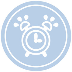 ringing alarm clock circular icon