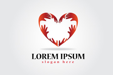 Logo hands making a heart 