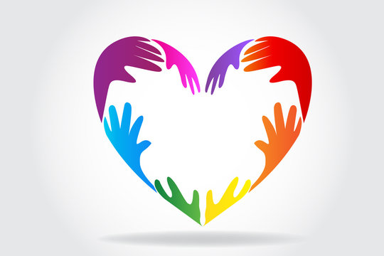 Hands making a heart love logo